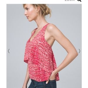 NWT WHBM Croc Tiered Shell Sleeveless Top Size Medium